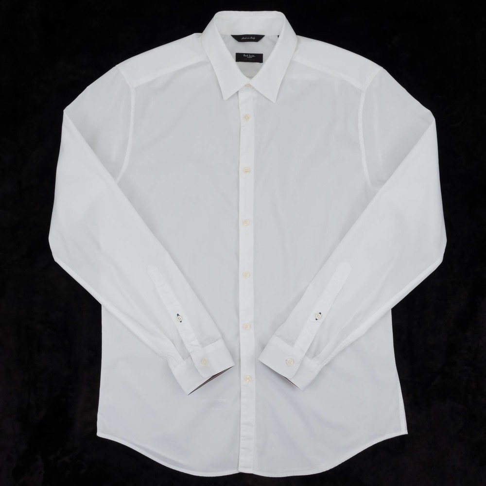 Paul Smith Tailored-Fit Signature Stripe Cuff Shirt Men's 16 White